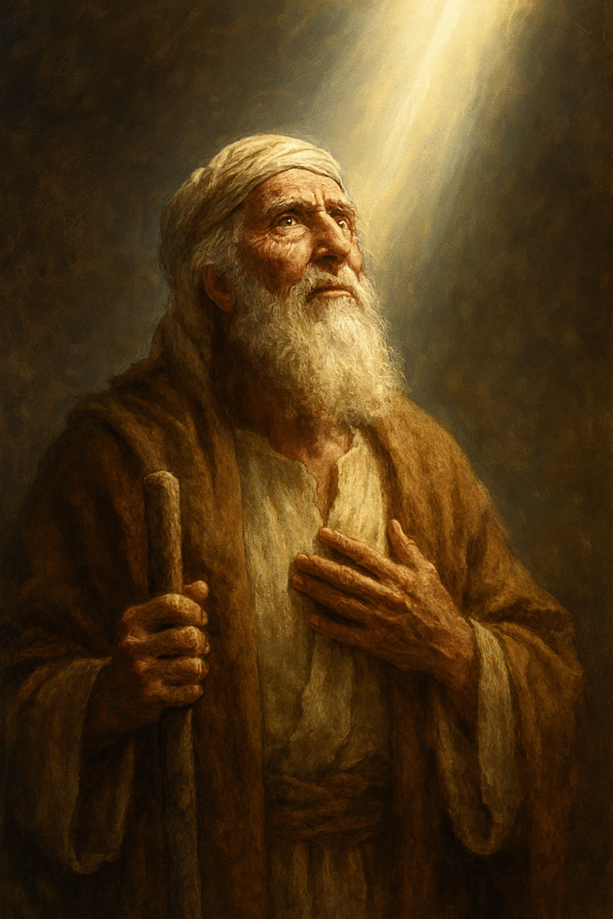 AI-prompted image of Abraham receiving a blessing from heaven