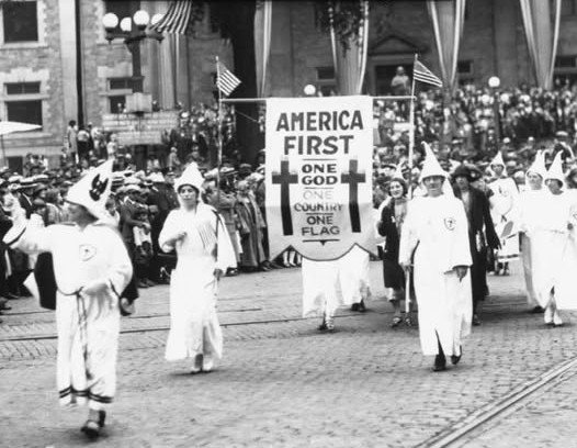 image of kkk march announcing new america first movement