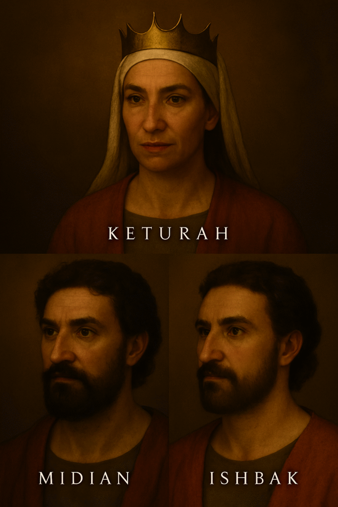 image of keturah and her sons midian and ishbak