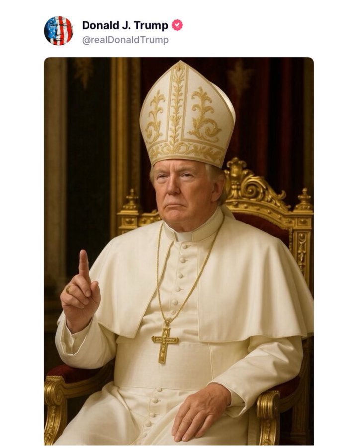 image depicting trump as the pope