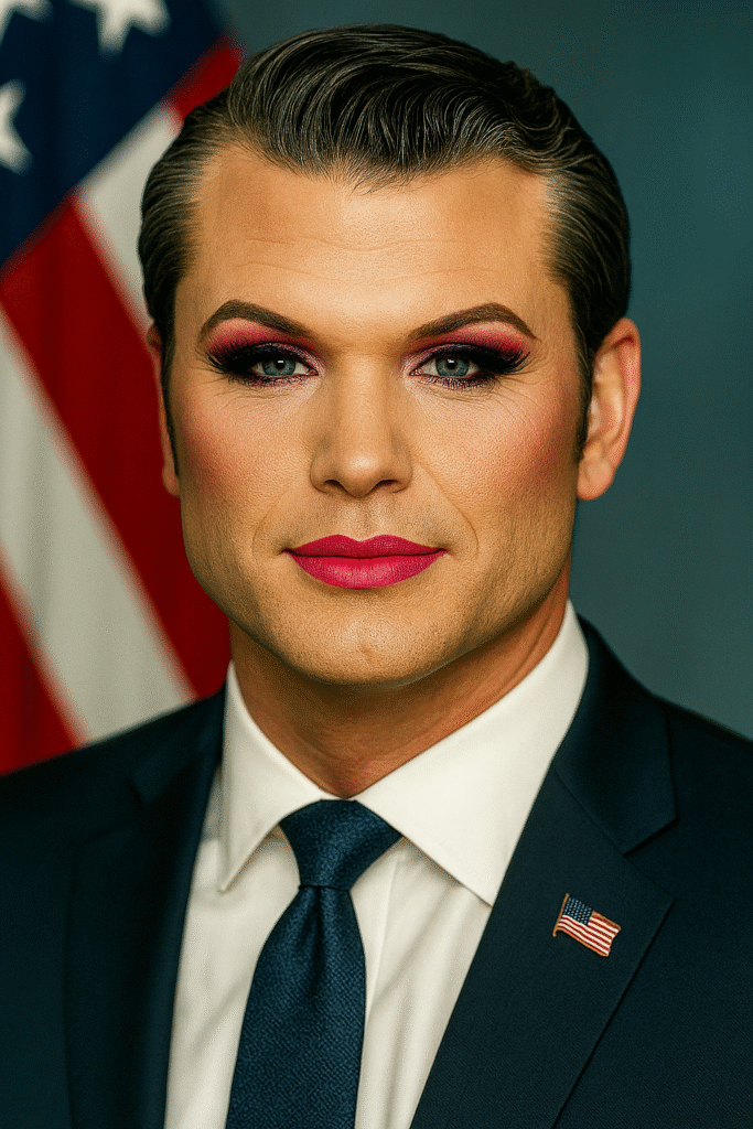 image of pete hegseth in drag